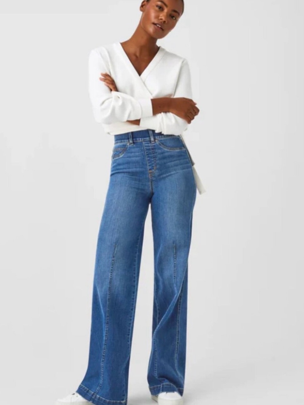 Women’s Spanx Seamed Front Wide Leg Jeans - Size Small